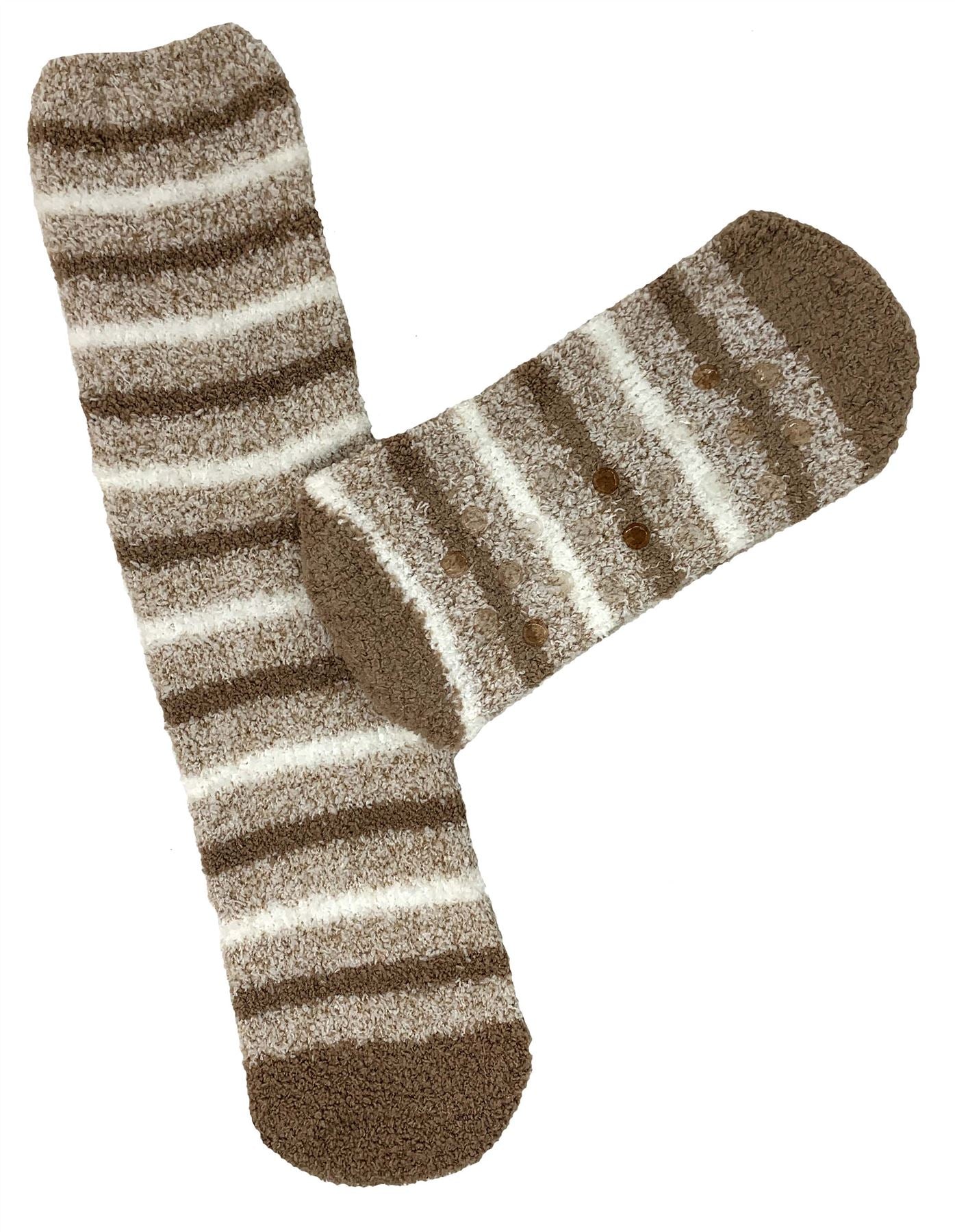 Bramble Womens 2 Pack Cream Deer Fluffy Socks