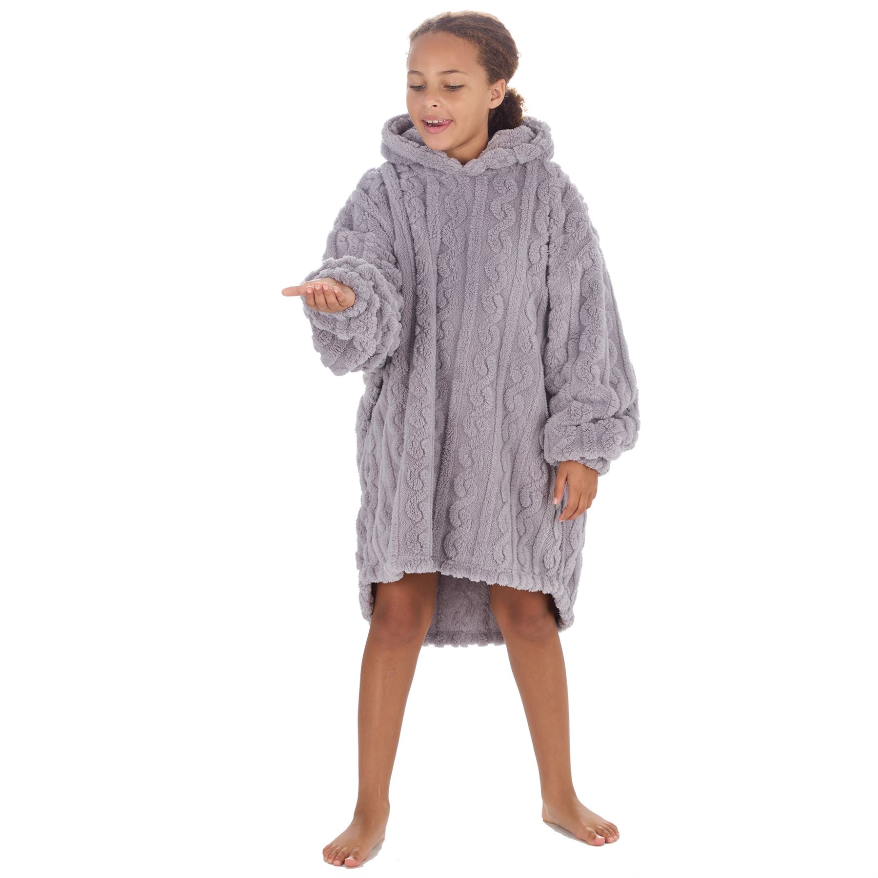 Huggable Kids Sherpa Cable Fleece Snuggle Hoodie