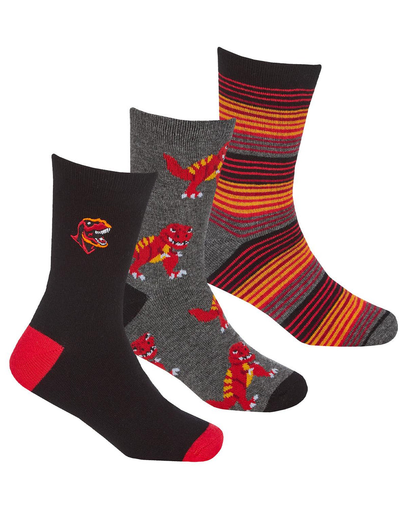 6 Pairs Boys Bamboo Dinosaur Socks