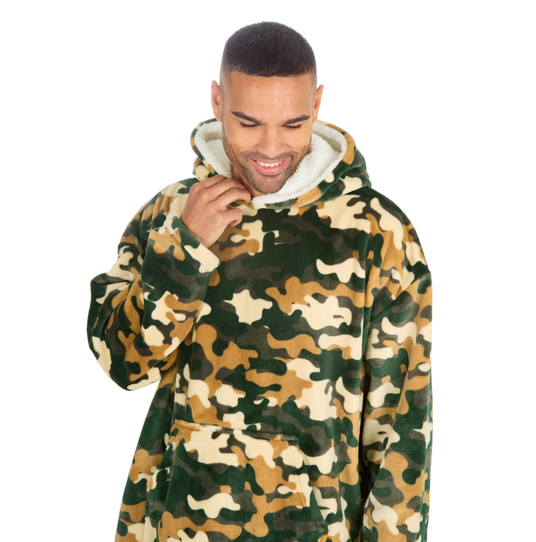 Huggable Adults Green Camo Snuggle Hoodie