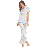 Forever Dreaming Womens Check Print Button Pyjamas