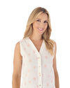 Slenderella Womens Star Print Sleeveless Button Pyjamas