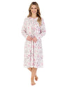 Slenderella Womens 42" Picot Trim Long Sleeve Cotton Nightie