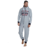 Mens Varsity Fleece Hooded Onesie