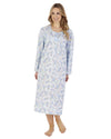 Slenderella Womens 45" Long Sleeve Woven Cotton Nightie