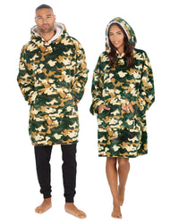 Huggable Adults Green Camo Snuggle Hoodie