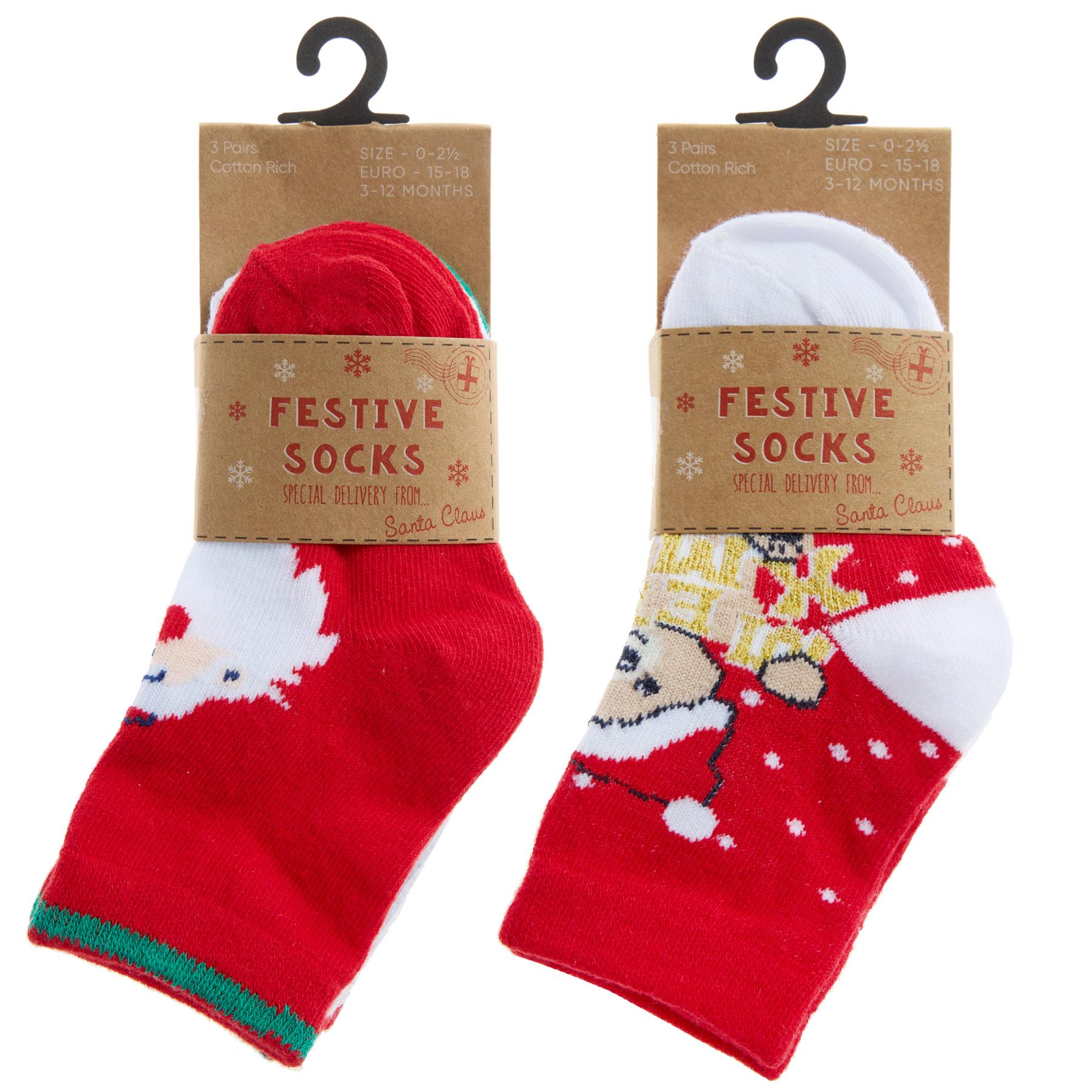 6 Pairs Baby Festive Christmas Cotton Socks