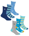 6 Pairs Girls Bamboo Bee & Floral Socks