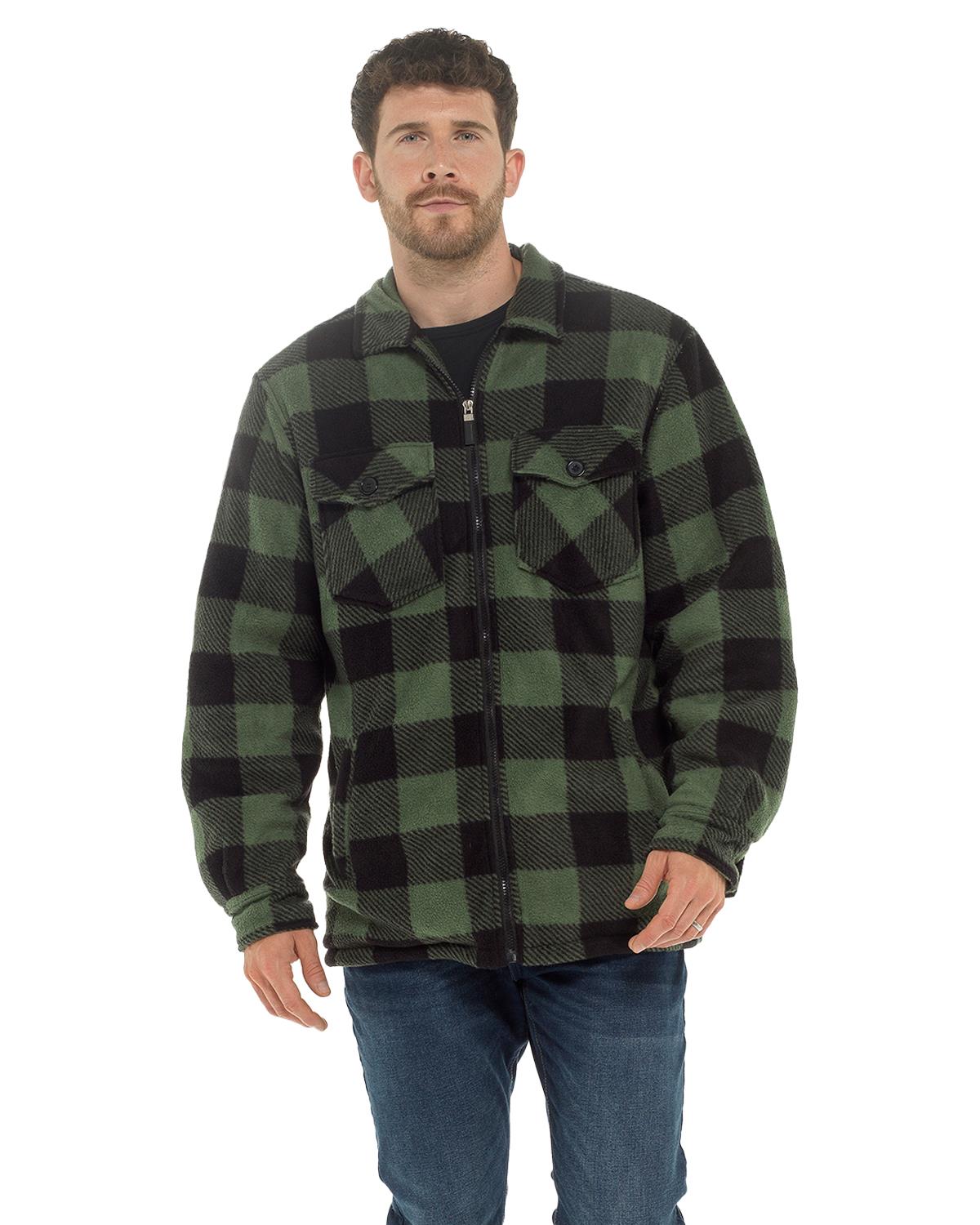 Storm Ridge Mens Borg Lined Fleece Check Zip Jacket