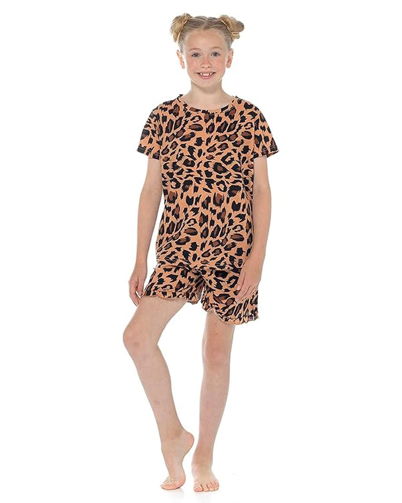 Slumber Hut Girls Leopard Print Short Pyjamas