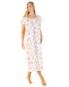 Sue Marks Womens Cotton Roses Short Sleeve Longer Length 50" Nightie