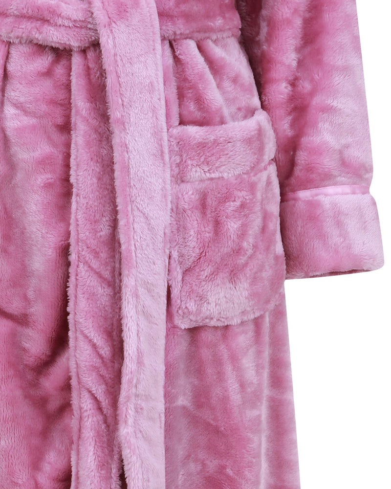 Slenderella Womens Luxury Flannel Fleece 46" Hooded Robe