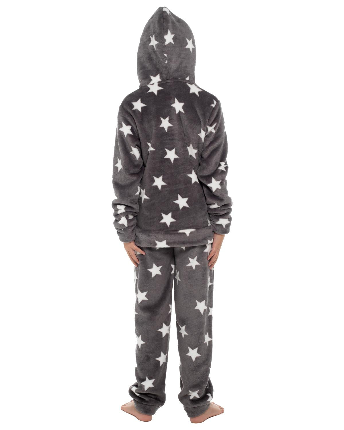 Slumber Hut Girls Star Fleece Hooded Pyjamas