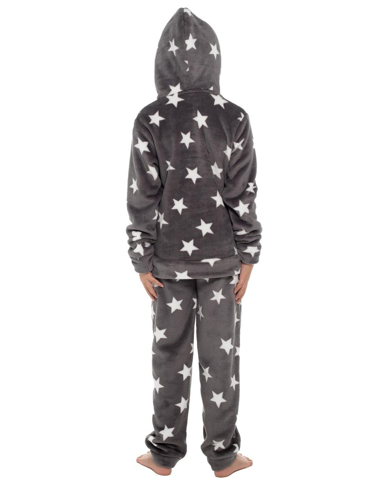 Slumber Hut Girls Star Fleece Hooded Pyjamas