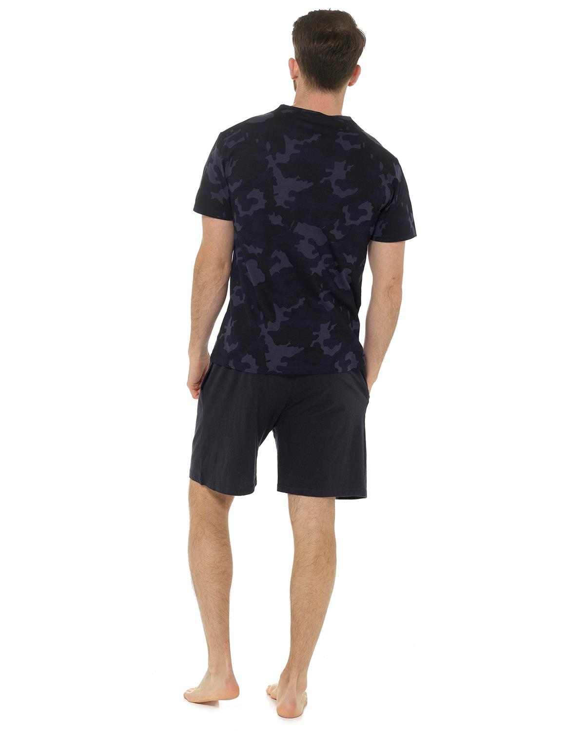 Foxbury Mens Blue Camo Short Pyjamas