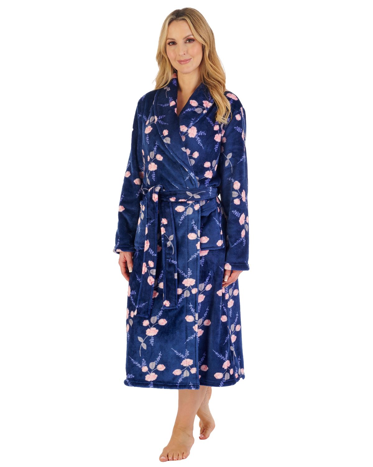 Slenderella Womens 46" Floral Wrap Dressing Gown