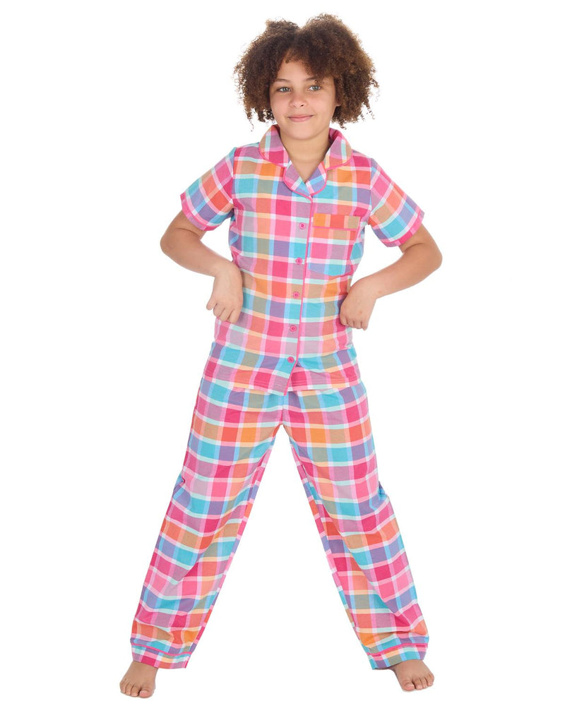 Forever Dreaming Girls Check Button Pyjamas