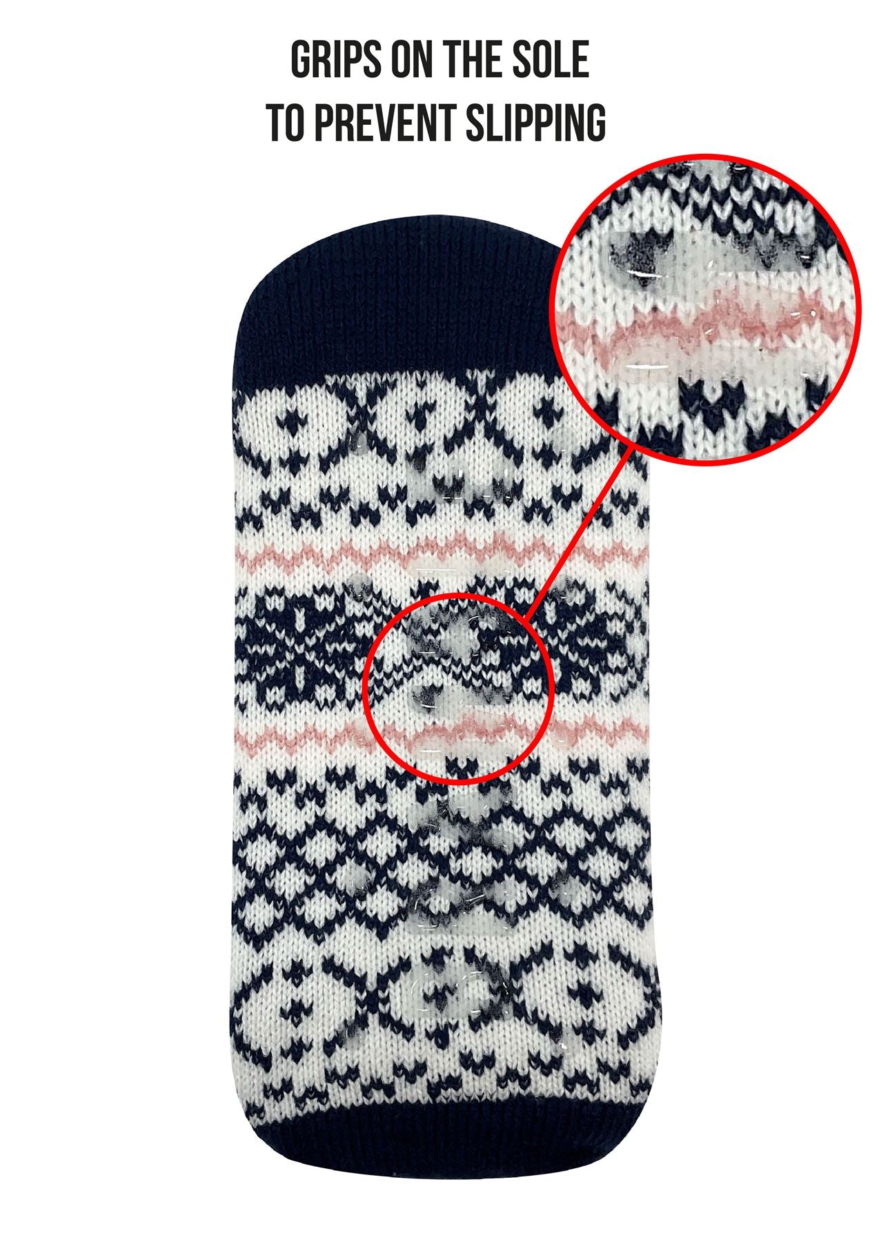 Bramble Womens Navy Fairisle Lounge Slipper Socks