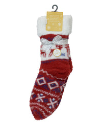 Foxbury Womens Fairisle Sherpa Lined Slipper Socks