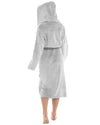 Womens Polished Fleece Sherpa Hood Dressing Gown