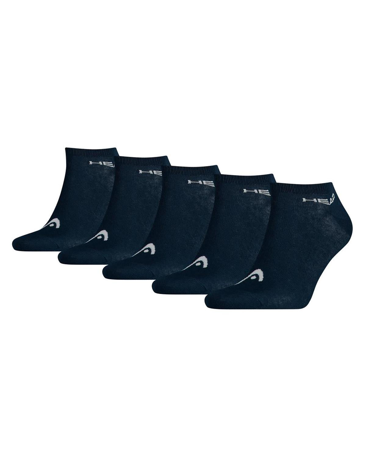 HEAD Unisex 5 Pack Cotton Sneaker Socks