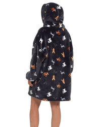 Slumber Hut Womens Dog Print Oversized Snuggle Hoodie