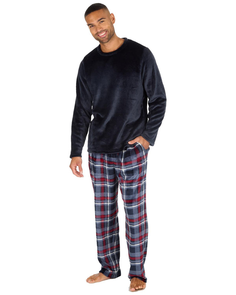 Cargo Bay Mens Polished Fleece Check Pyjamas