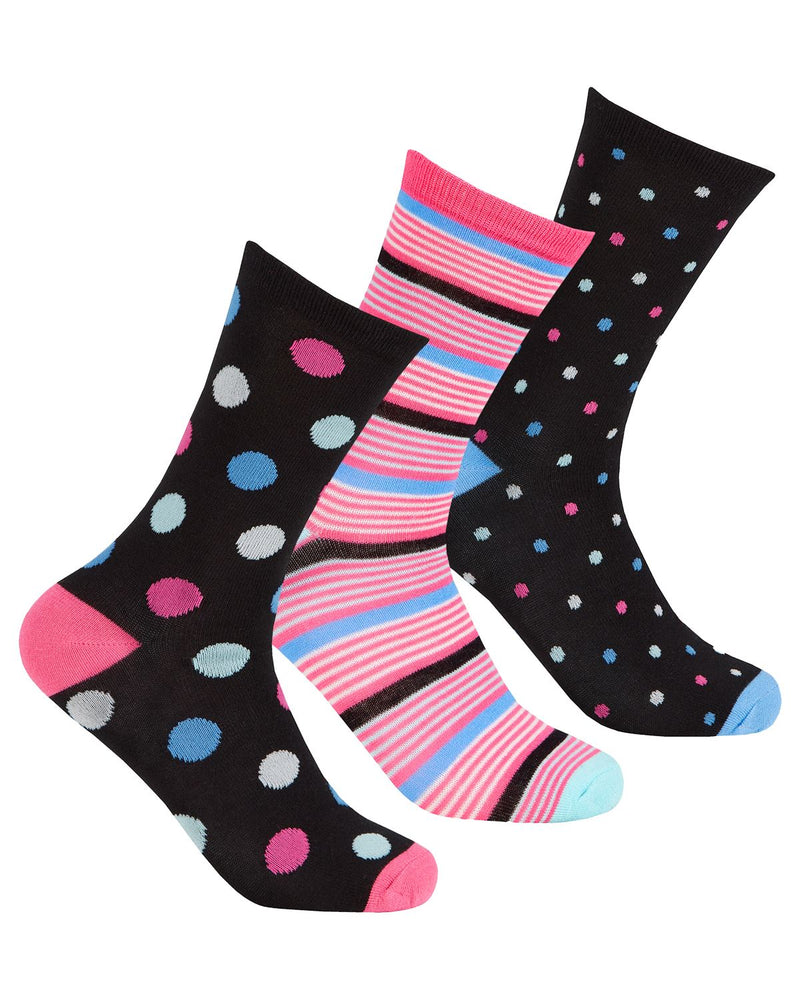 Womens 6 Pack Spot Mix Bamboo Socks