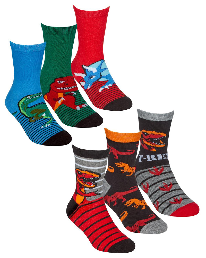 6 Pairs Boys Dinosaur Ankle Socks