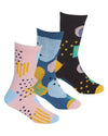 6 Pairs Girls Bamboo Abstract Mix Socks