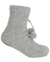 Girls Lurex Cable Knit Slipper Socks