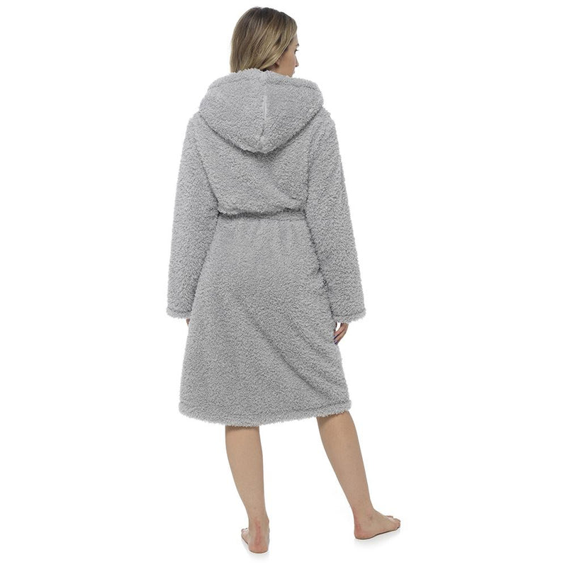 Undercover Womens Fluffy Hooded Dressing Gown