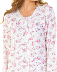 La Marquise Womens Elizabeth Cloudknit Floral Button Pyjamas