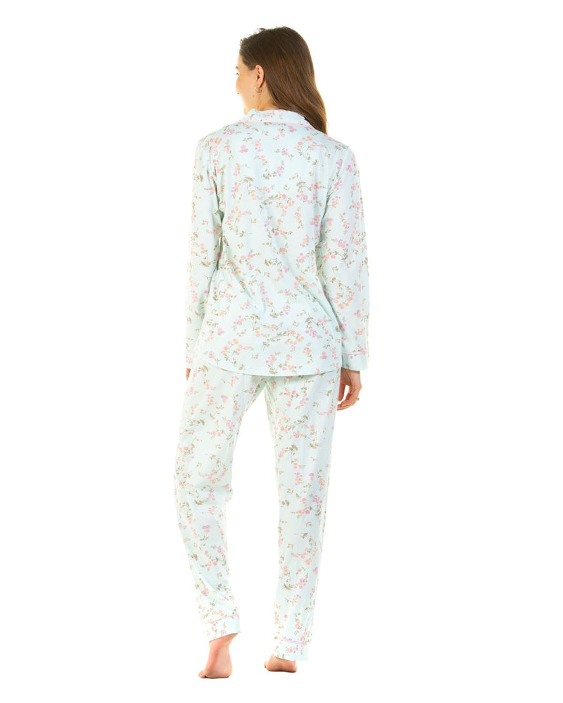 Sue Marks Womens Flower Spray Button Pyjamas