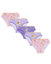 5 Pairs Girls Purple Circus Cotton Knickers