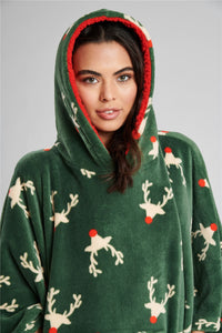 Loungeable Adults Forest Reindeer Hooded Long Poncho